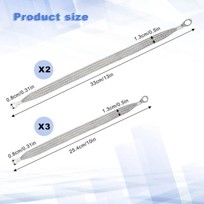 5Pc Heavy Duty Engine Grounding Straps for Trucks and Cars