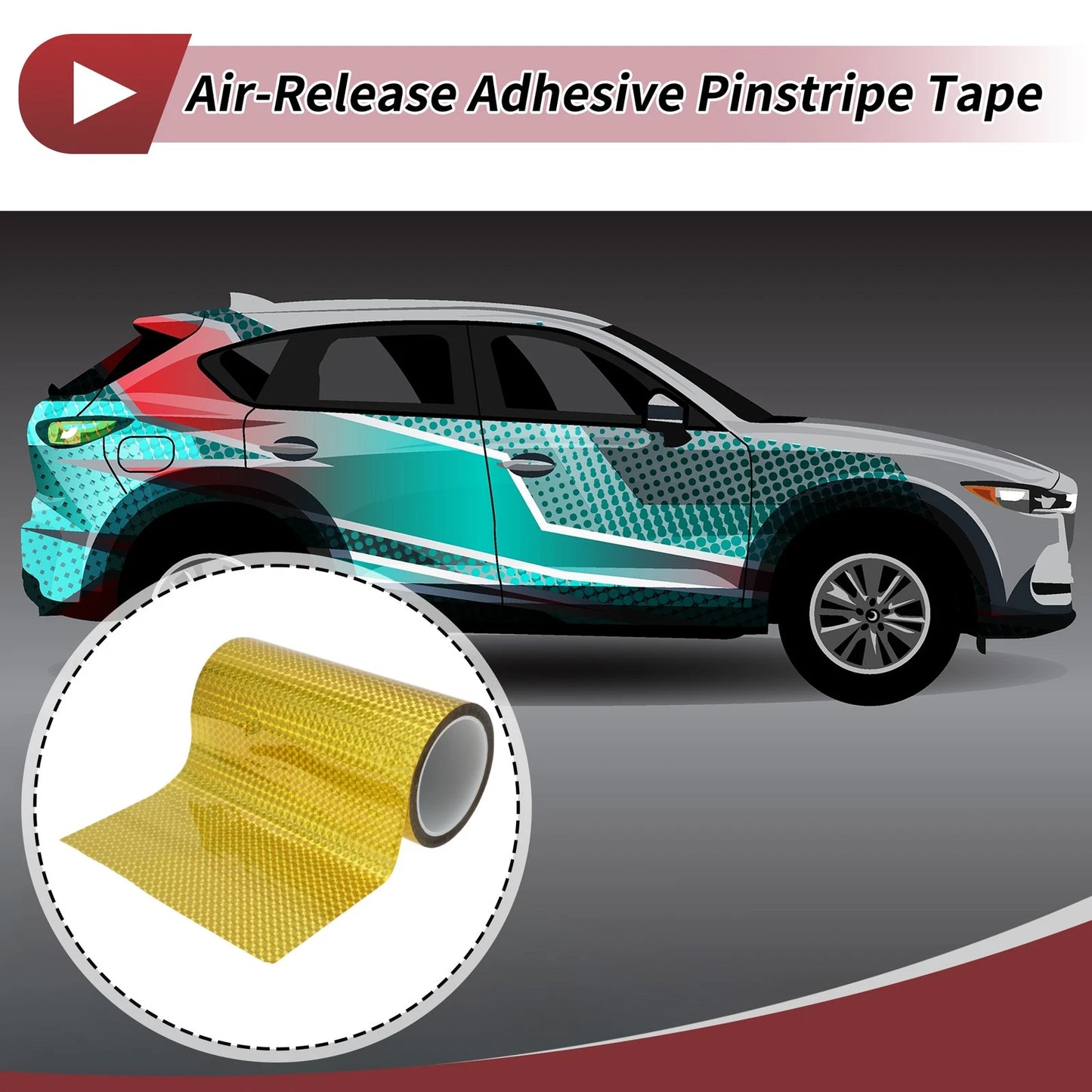 Pinstripe Tape 200mmx50m for Car Motorcycle Boat Laser Gold Tone (1 Pcs)