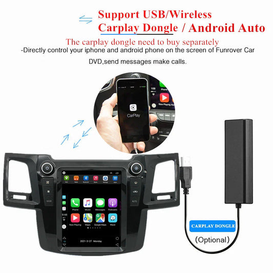 9.7" Android 10.1 Stereo Radio GPS for 2005-2014 Toyota Fortuner/Hilux