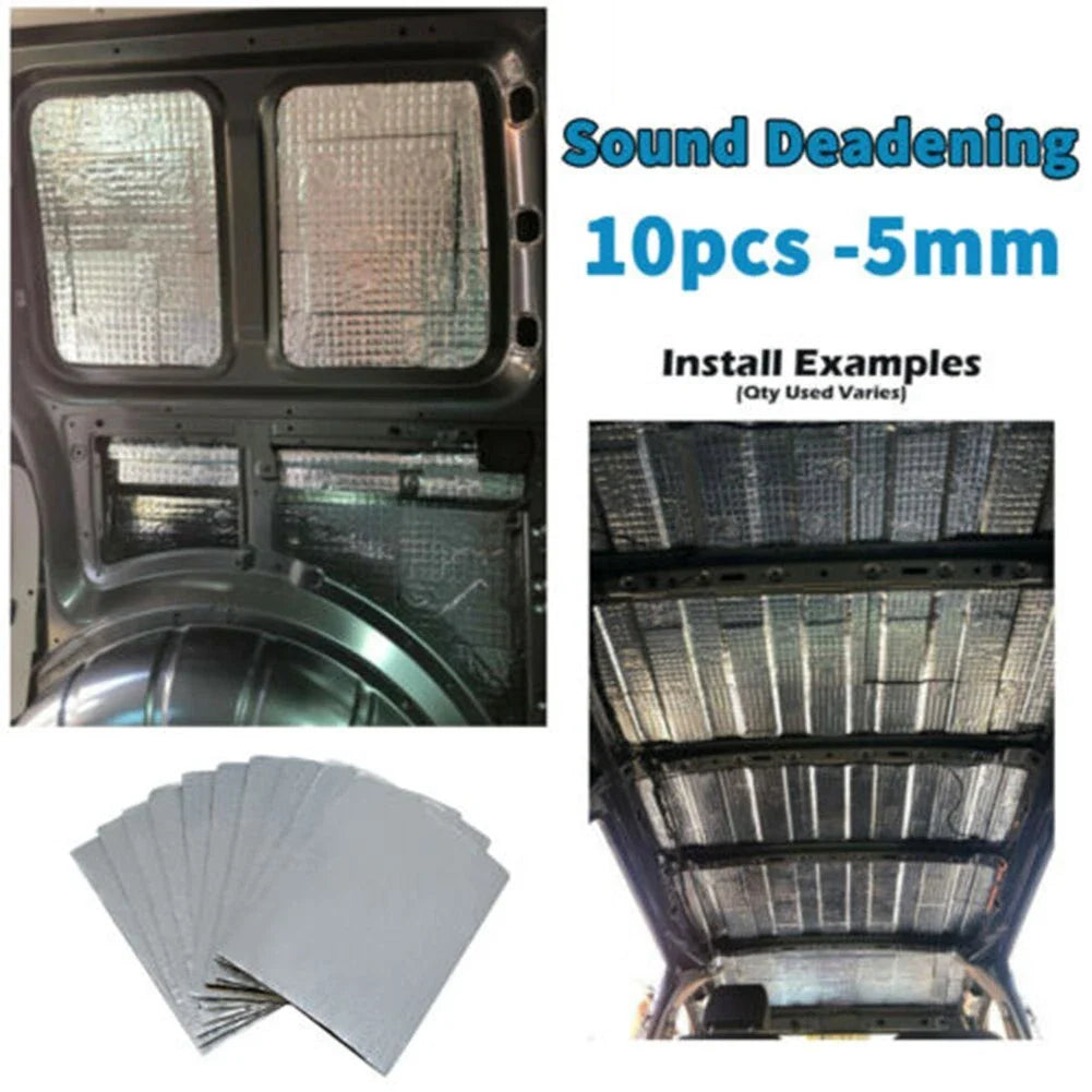 10 Sheets / 5mm / Sound Deadening Damping Mat for Car Silent Compact Van