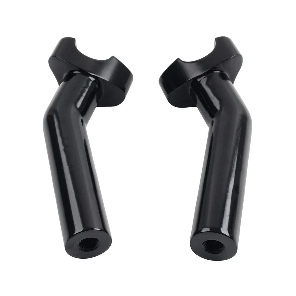 6" CNC Pullback Handlebar Risers Black for Harley Softail Sportster