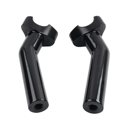 6" CNC Pullback Handlebar Risers Black for Harley Softail Sportster