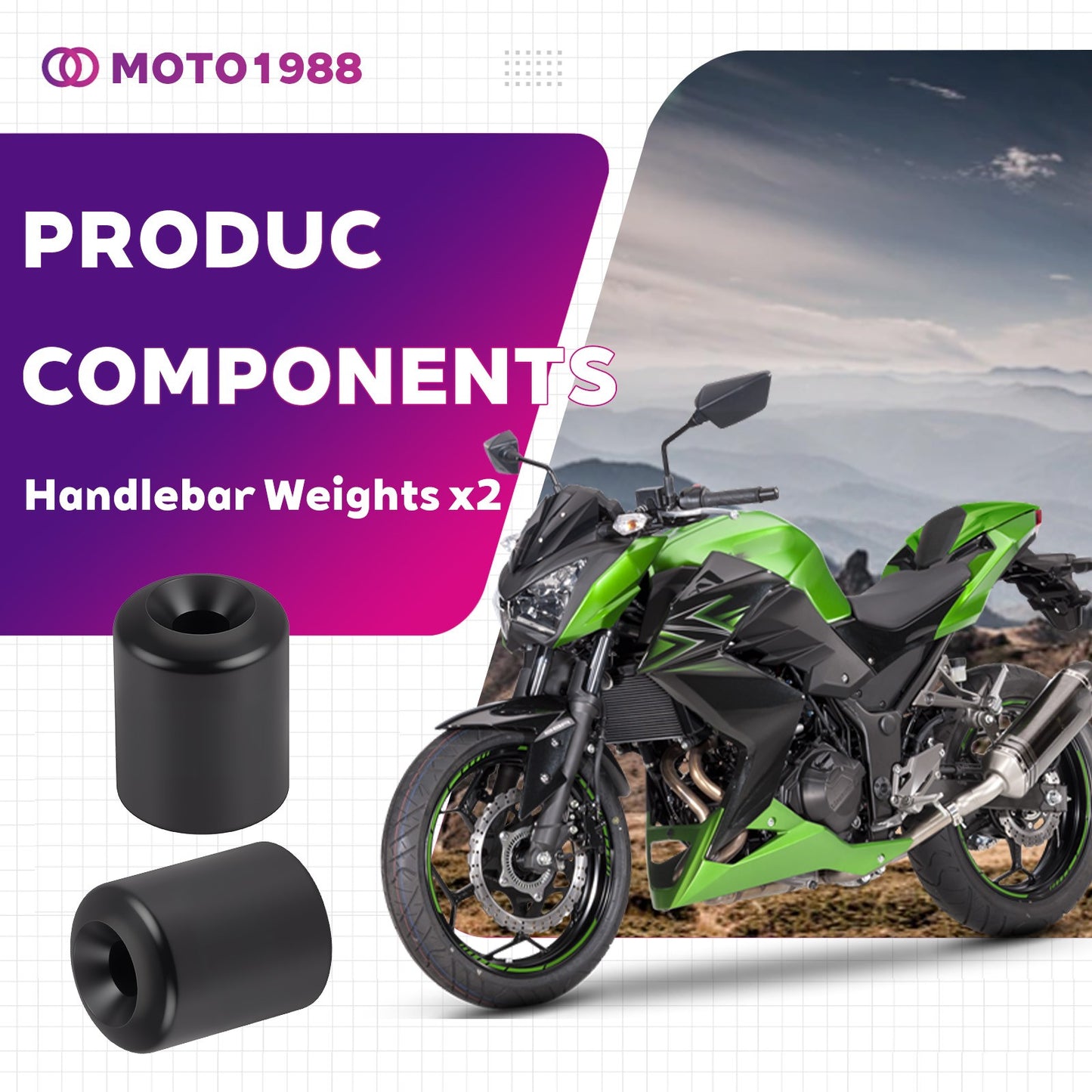 2X Handlebar Weights for Kawasaki ZZR600 Ninja (1989–2008)