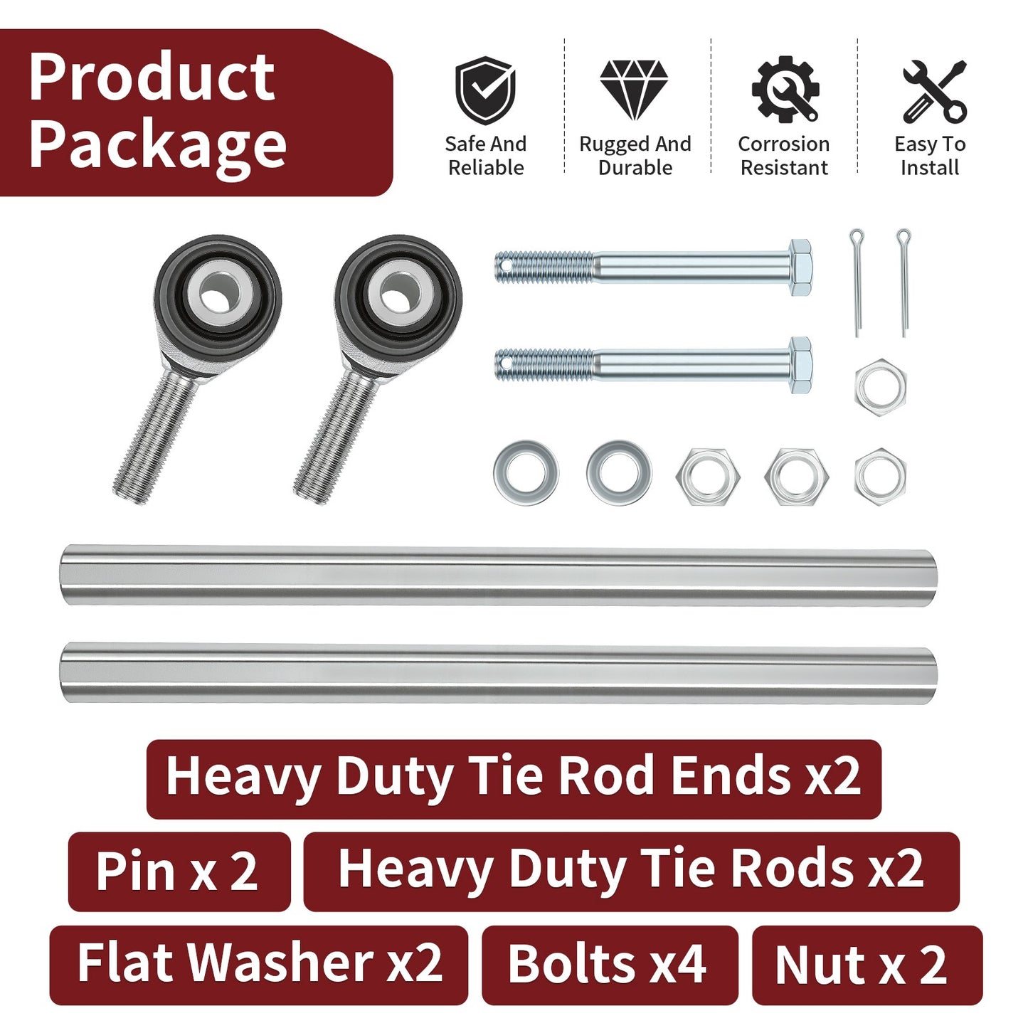 Tie Rods & Ends Kit for Can-Am Maverick 1000 1000R Max (2013–2018)