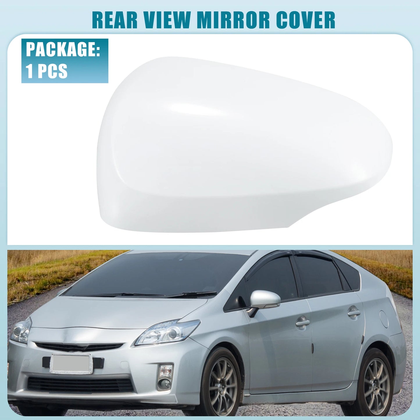 Left Rearview Mirror Cover No. 8794552170B3 for Toyota Prius C (2012–2018) White