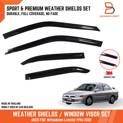 Weathershields Window Visors Rain Guards for Mitsubishi Lancer CE (96-03)