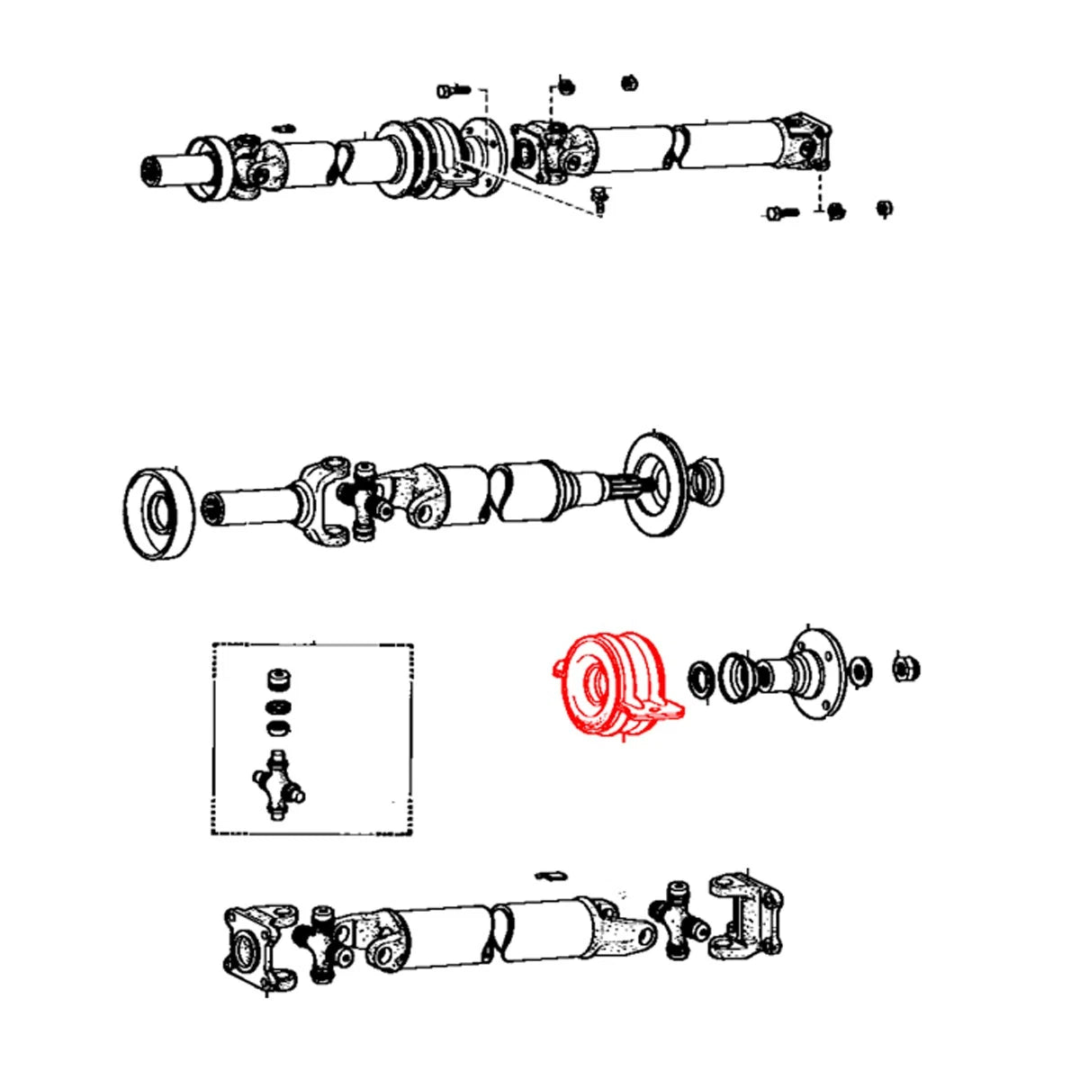 Drive Shaft Center Support Bearing for Toyota Hilux Pickup (LN40, RN40, RN41)