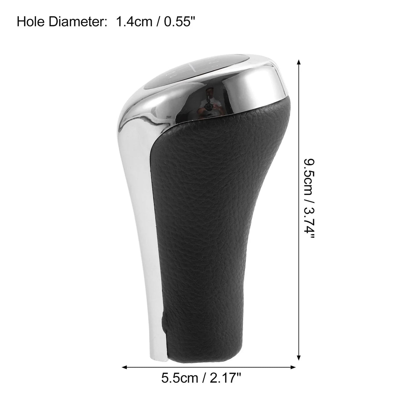 5 Speed Manual Shift Knob Head for BMW X1 E84 Faux Leather Black Silver Tone