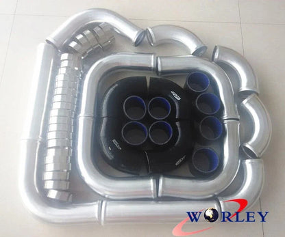 2" 51mm Universal Aluminum Intercooler Turbo Piping Black