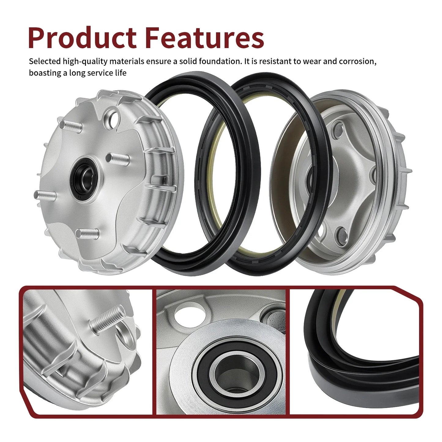 Front Brake Drum Hub & Seal 2 x for Honda Rancher 350 (2000–2006)