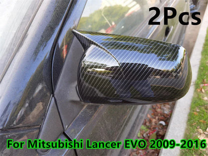 Carbon Fiber Rear View Mirror Cover Trim for Mitsubishi Lancer EVO (2009–2016)