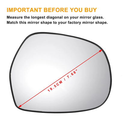 Right Side Heated White Mirror Glass for Toyota Land Cruiser