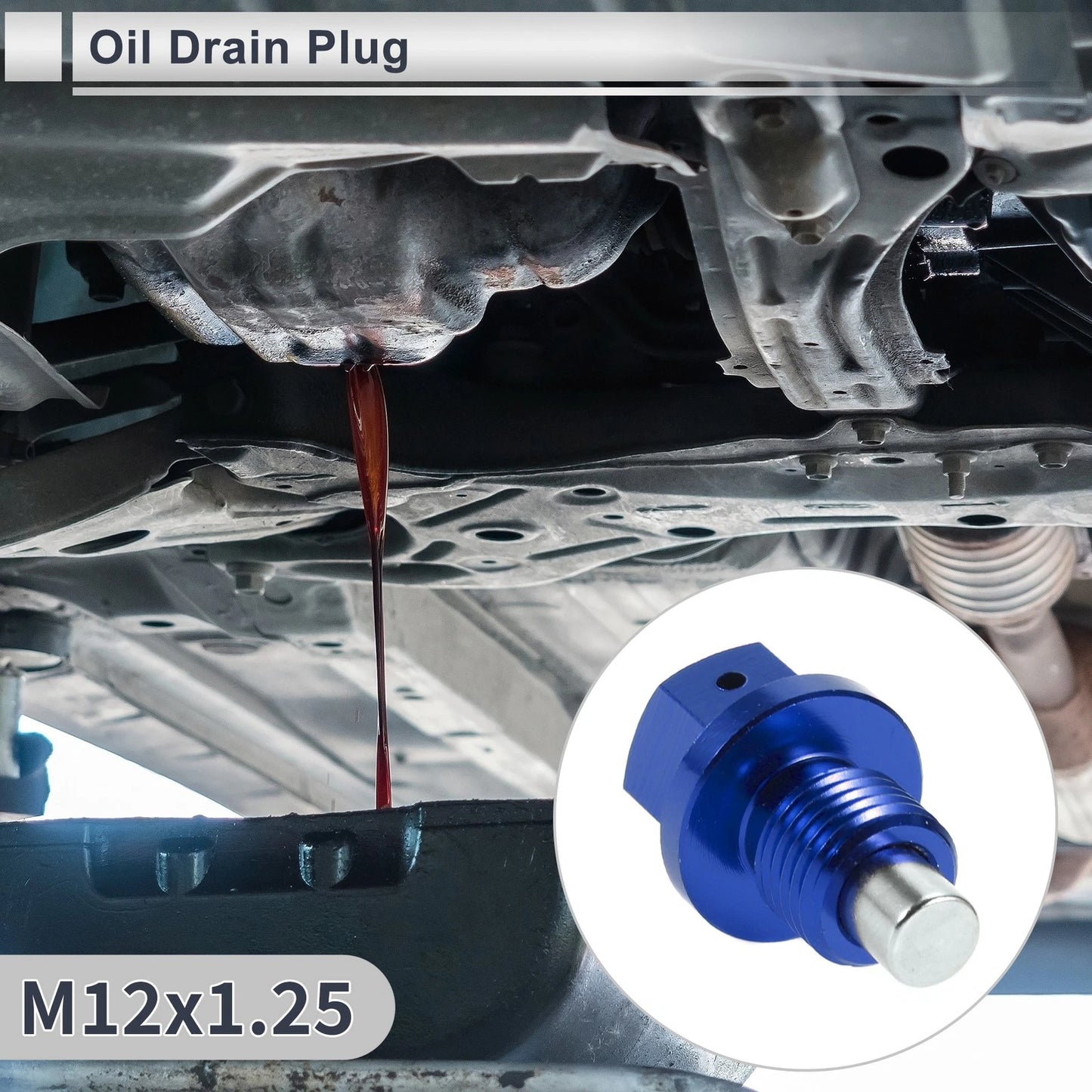 Set of 1 M12x1.25 Engine Oil Drain Plug with Gasket for Car Motorcycle Boat
