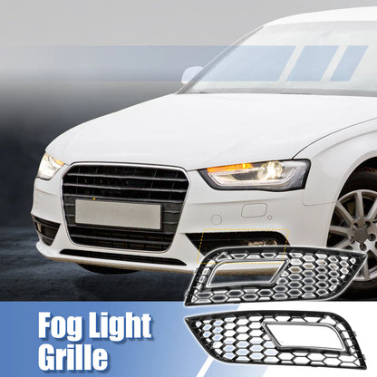 Set of 2 Front Bumper Fog Light Mesh Grille Covers for Audi A4 B8.5 (2013–2016) Chrome