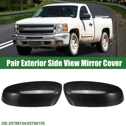 1 Pair Rearview Mirror Cover for Chevrolet Silverado 1500 (2019–2023) Black