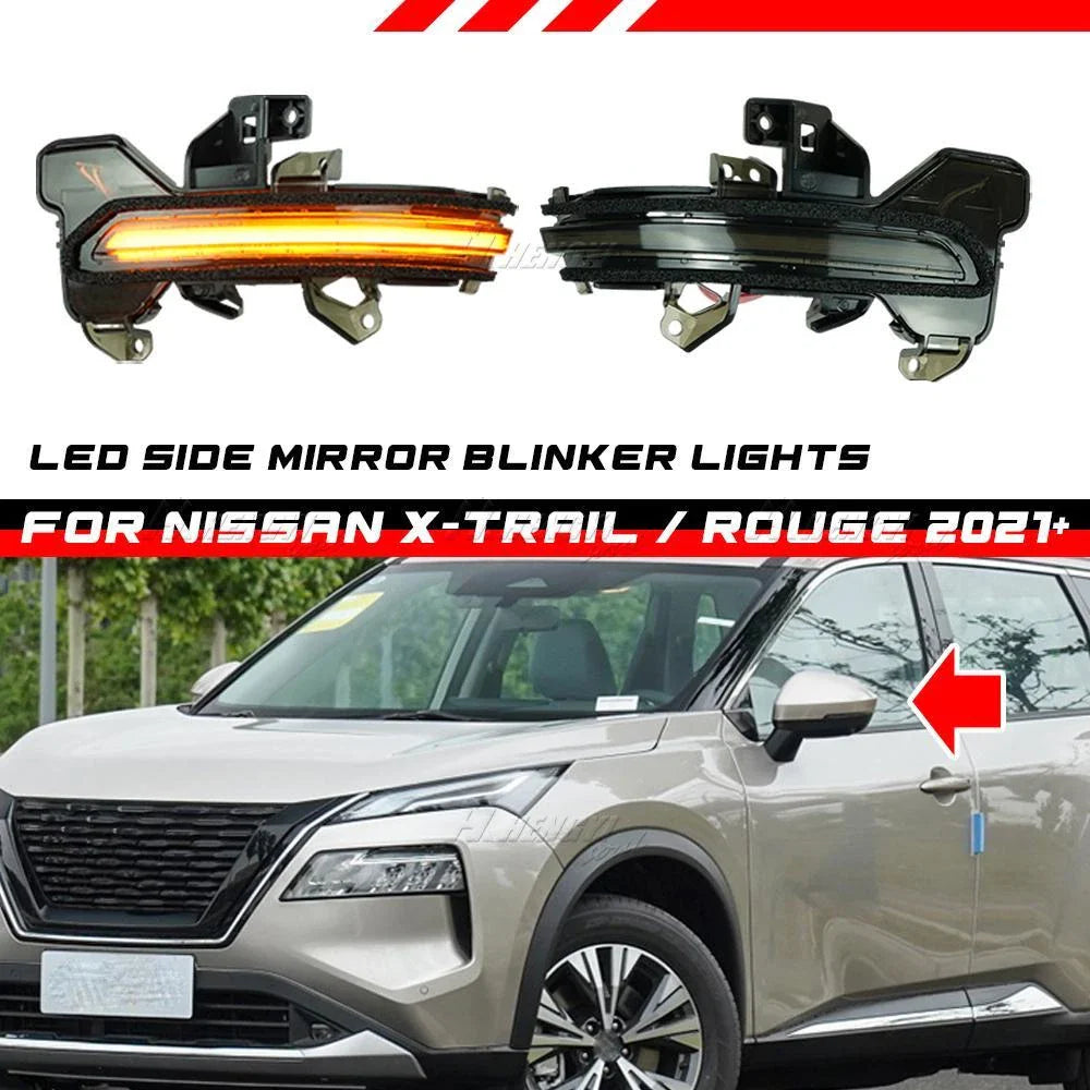 Dynamic LED Side Mirror Light Turn Signal Lamp for Nissan Rogue (2021–2024)