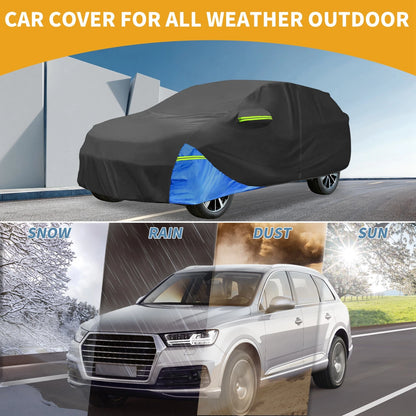 Waterproof Car Cover for Honda CR-V (210D Oxford Cloth, Black/Blue)