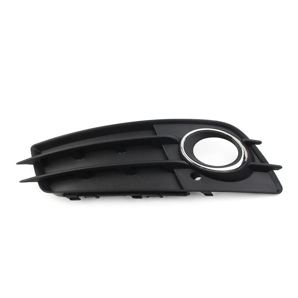 Left Front Fog Light Grille Cover w/Chrome Ring for Audi A4 S4 (2008-2012)