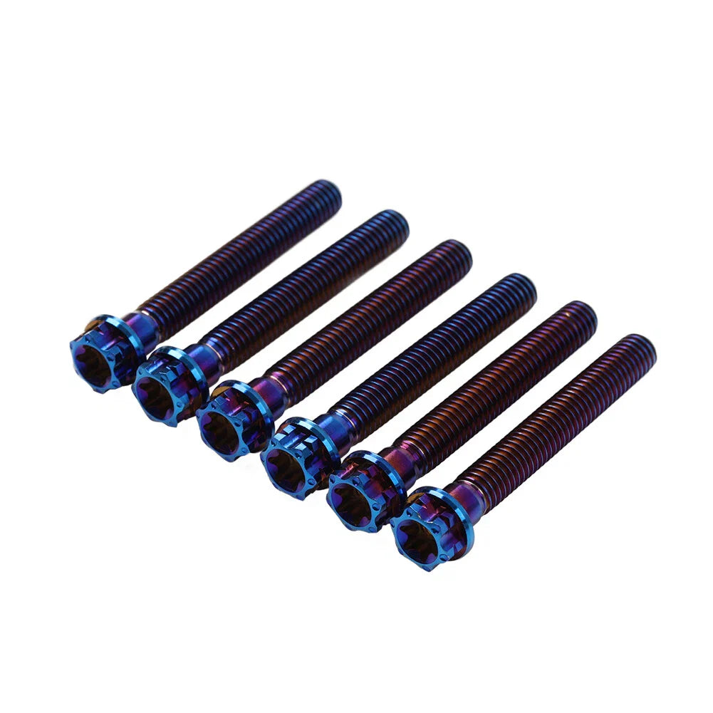 6pcs M6x45mm Titanium Torx Head Flange Bolts for Bike Motorcycle