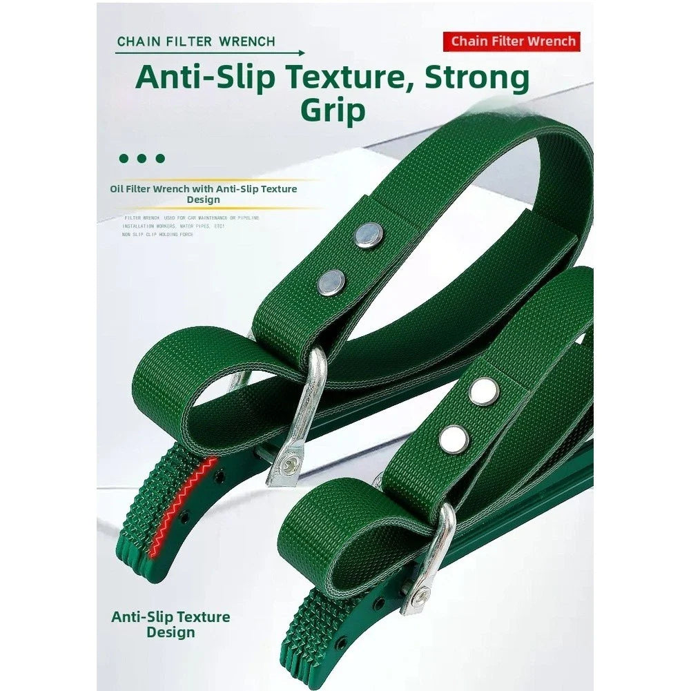 Oil Filter Wrench with Strong Belt Mechanism for Secure Filter Removal