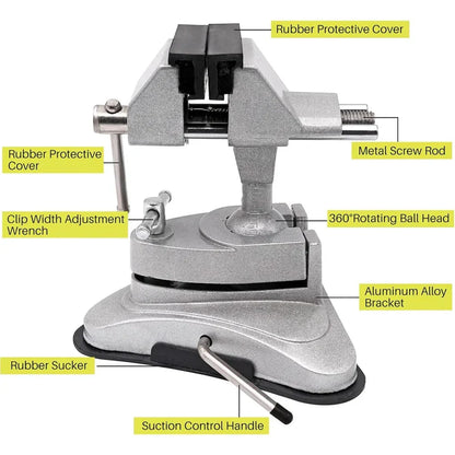 Universal Light Mini Table Vise 360° Rotation Suction Cup Clamp