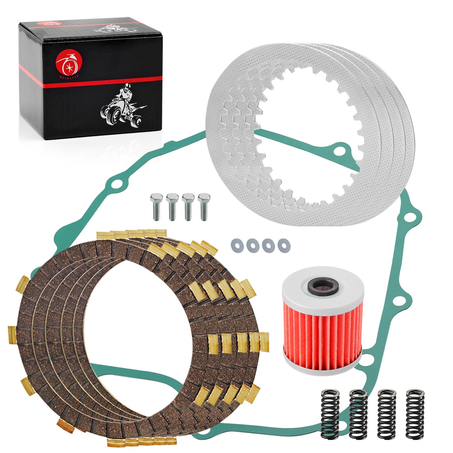 Clutch Kit with Gasket & Oil Filter for Kawasaki Ninja 250R (1988–2007)