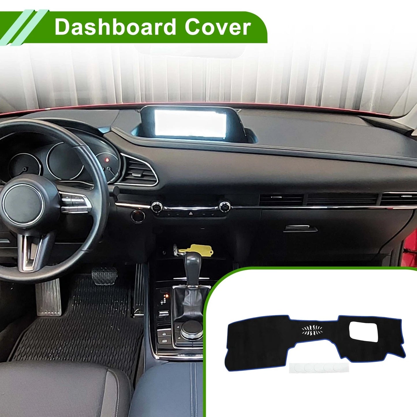 Dashboard Cover Mat for Mazda CX-30 (2020–2024) Sun Protector Pad Black Blue