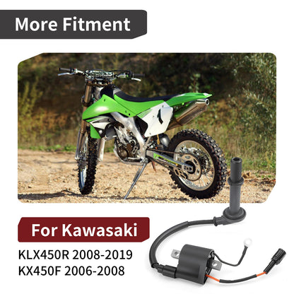 Ignition Coil with Spark Plug Cap for Kawasaki KLX450R KX450F (2006–2019)