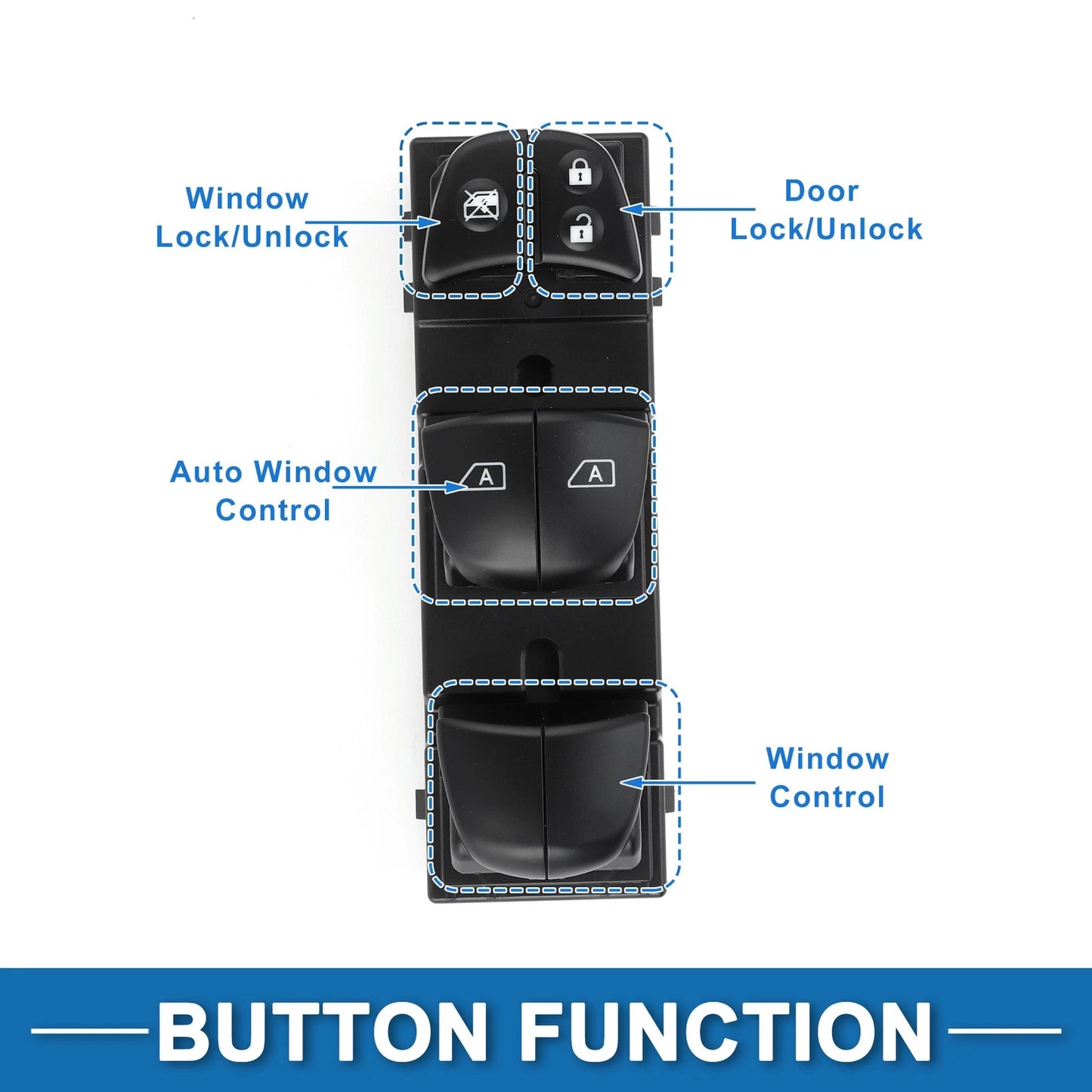 Front Driver Side Power Window Switch for Nissan Murano (2015–2024) No. 254015AB0A