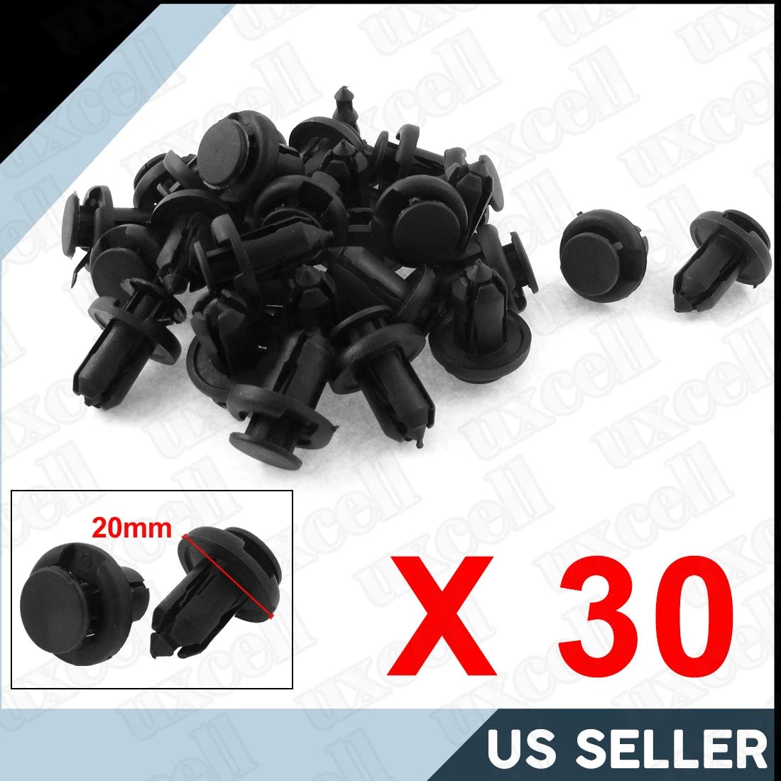 30pcs 10mm Plastic Rivets Trim Panel Clips for Toyota