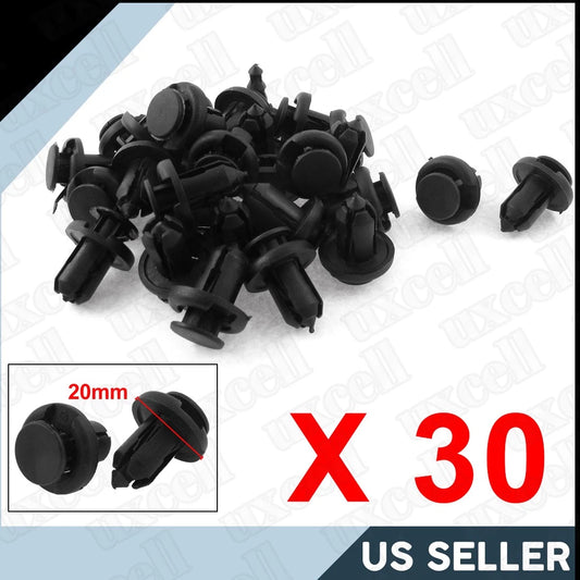 30pcs 10mm Plastic Rivets Trim Panel Clips for Toyota
