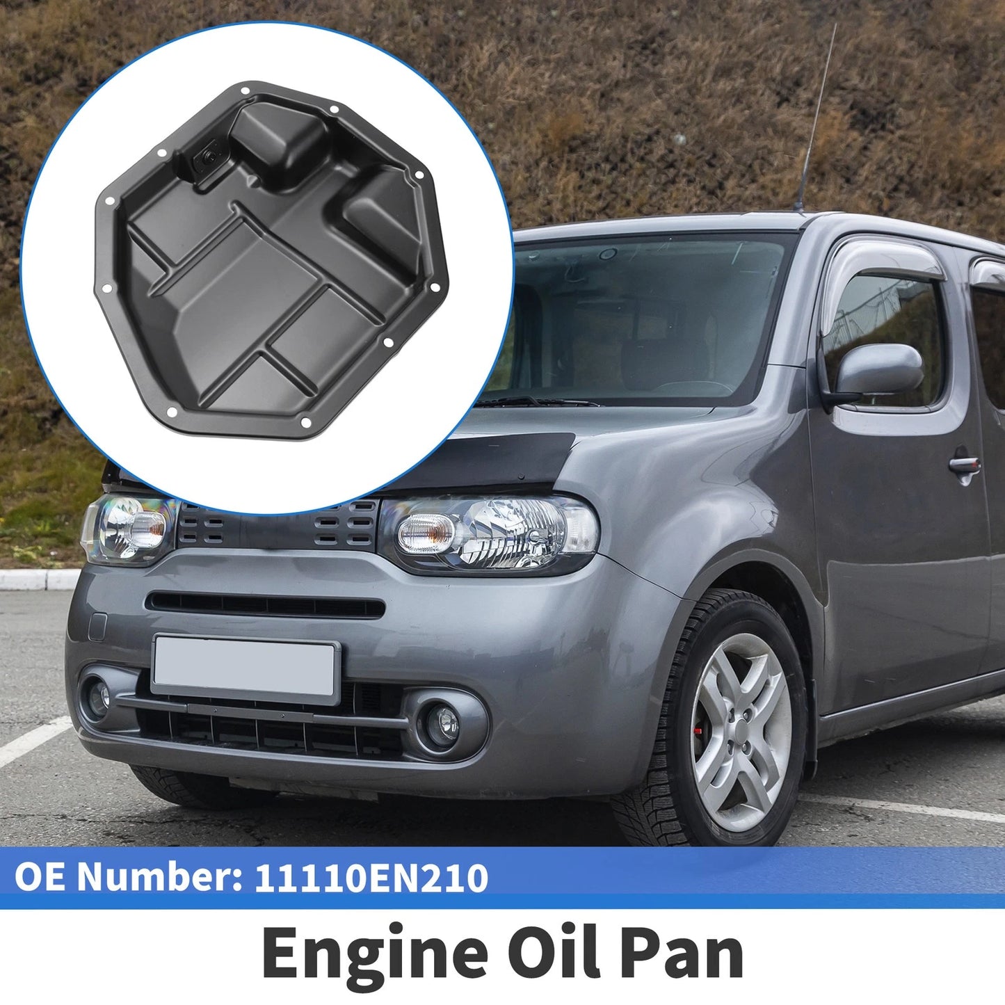 1 Pc Engine Oil Pan No.11110EN210 for Nissan Cube (2009–2014) Iron Black