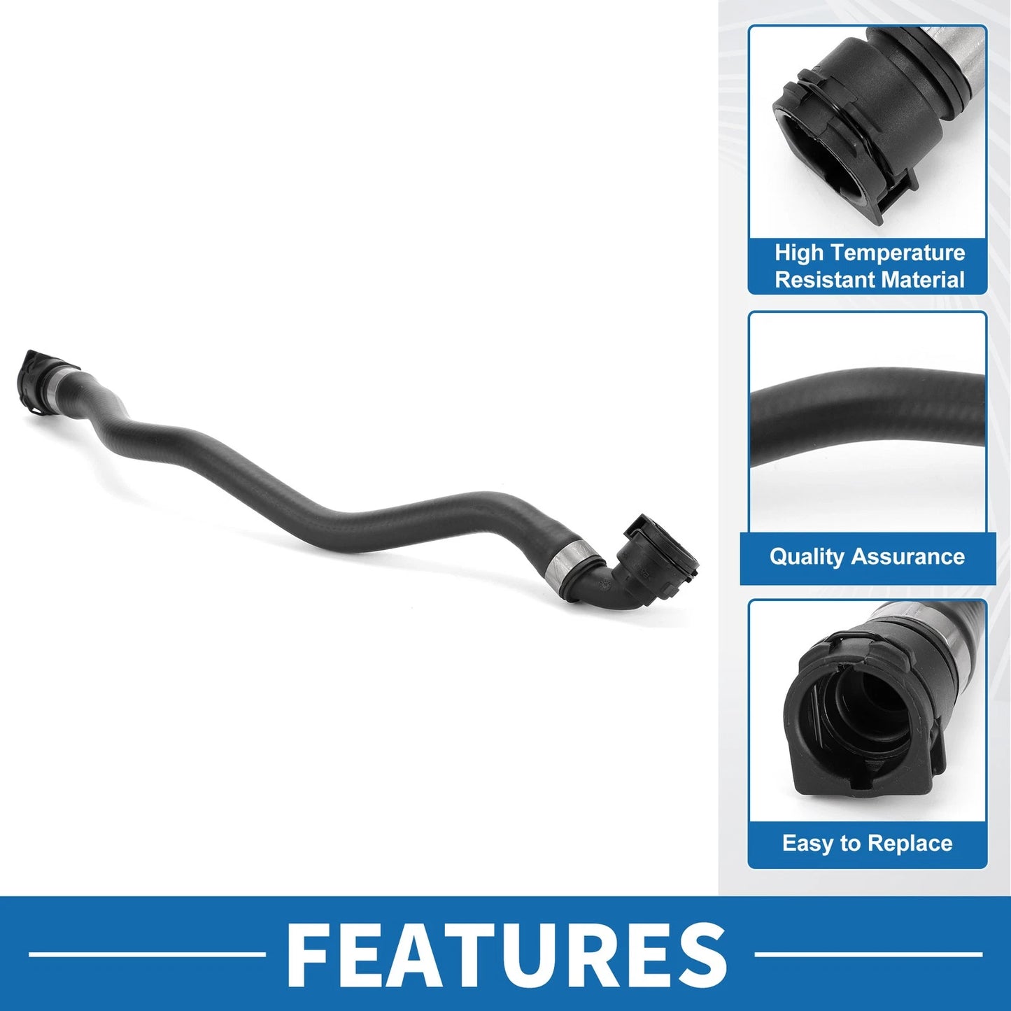 Radiator Hose No. 17127576370 for BMW X6 XDrive50i (2008–2019) Rubber