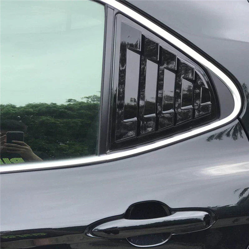 Bright Black Window Louvers Rear Vent Cover Trim 2x for Toyota Camry (2018–2023)