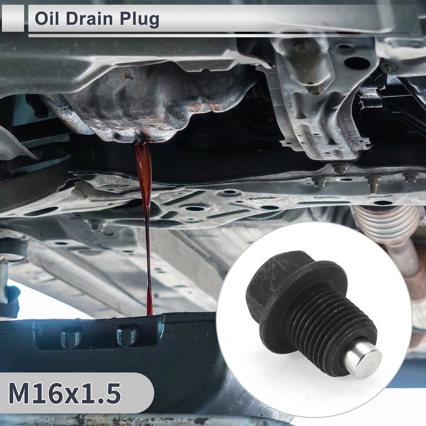 Set of 1 M16x1.5 Engine Oil Drain Plug with Gasket for Car Motorcycle