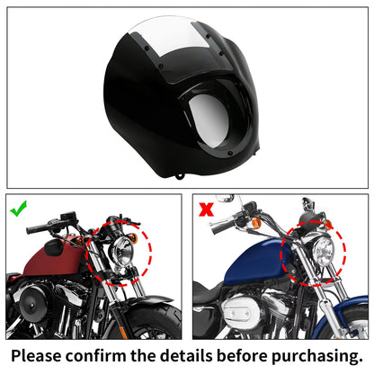Black & Clear Quarter Fairing Windshield Kit for Harley Sportster Dyna