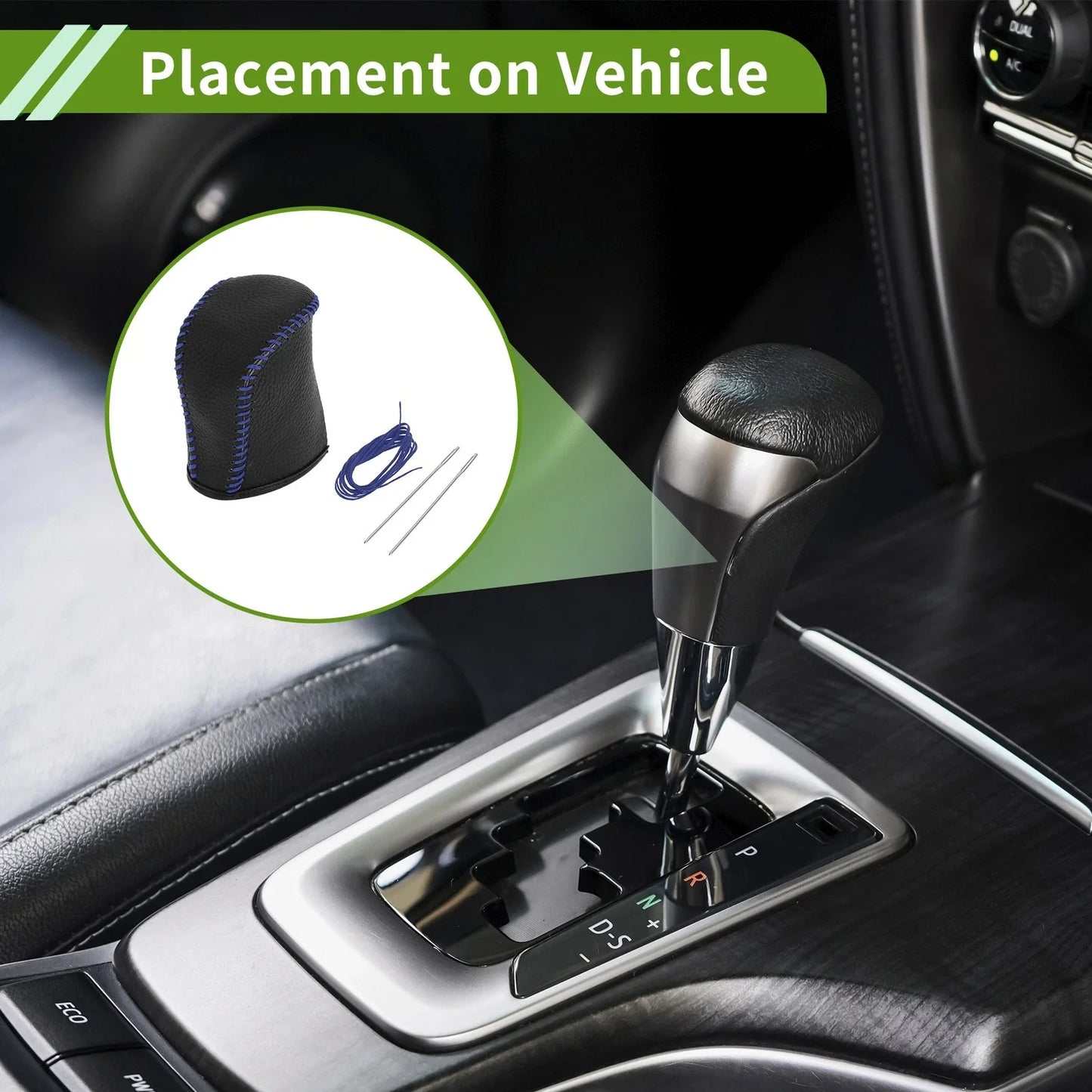 Car Gear Shift Knob Cover for Lexus NX300 2014-2021 - Pebbled Black Blue