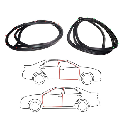 Set of 2 Front Door Weatherstrip Seals for Toyota Crown (1967–1971)