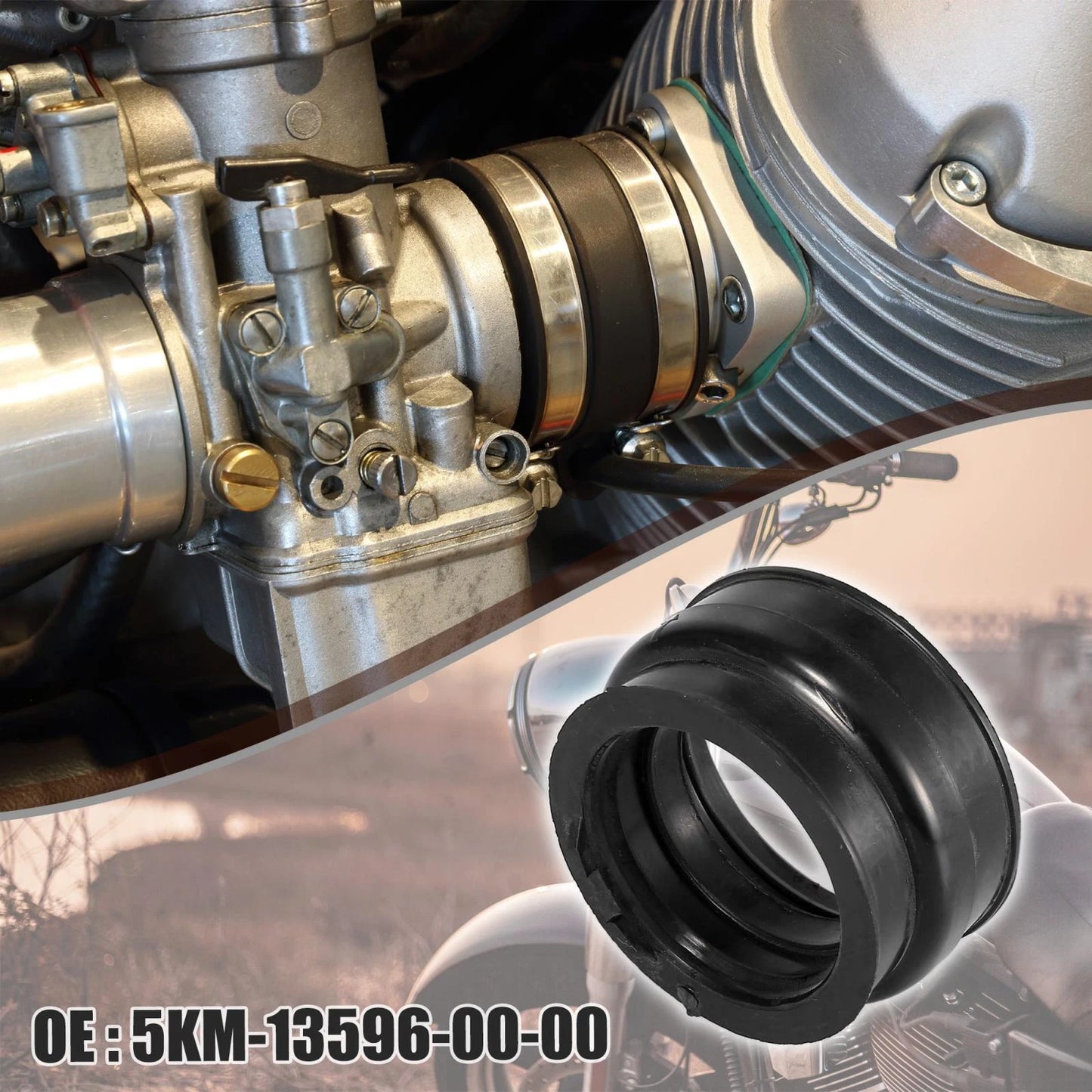 5KM-13596-00-00 Carburetor Intake Adaptor for Yamaha Rhino (2004–2007)