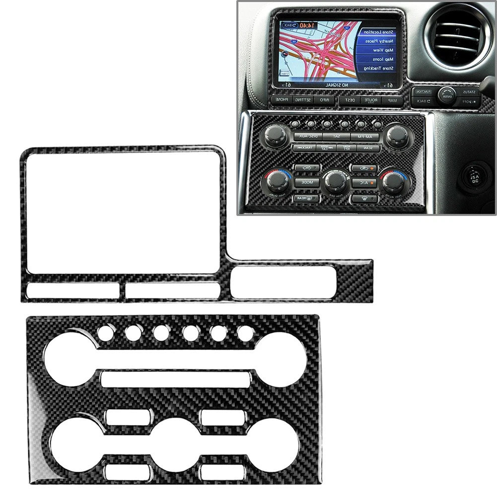 RHD Central Control Navigation Panel Cover Trim for Nissan GTR R35 (2008–2016) Red