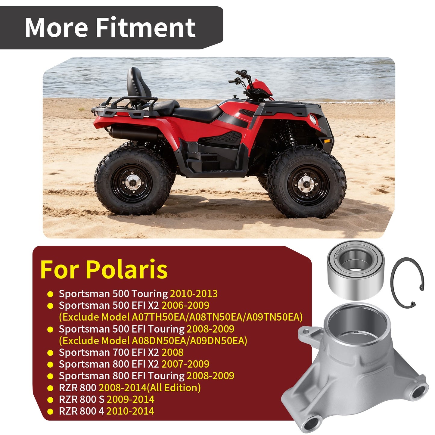 Left-Hand Wheel Carrier with Bearing for Polaris Sportsman 500 700 800 RZR 800 (2000–2014)