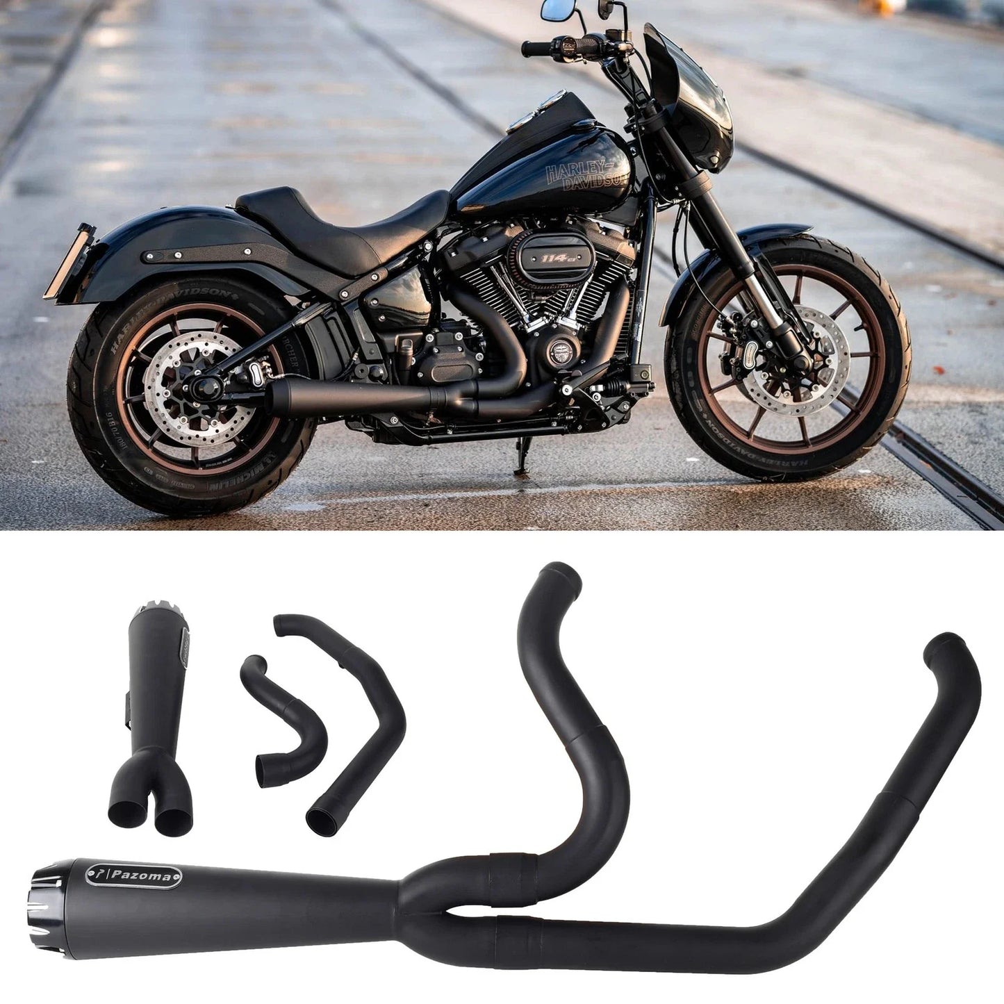 2-into-1 Exhaust System for Harley Softail Low Rider FXLR (2018-2024)