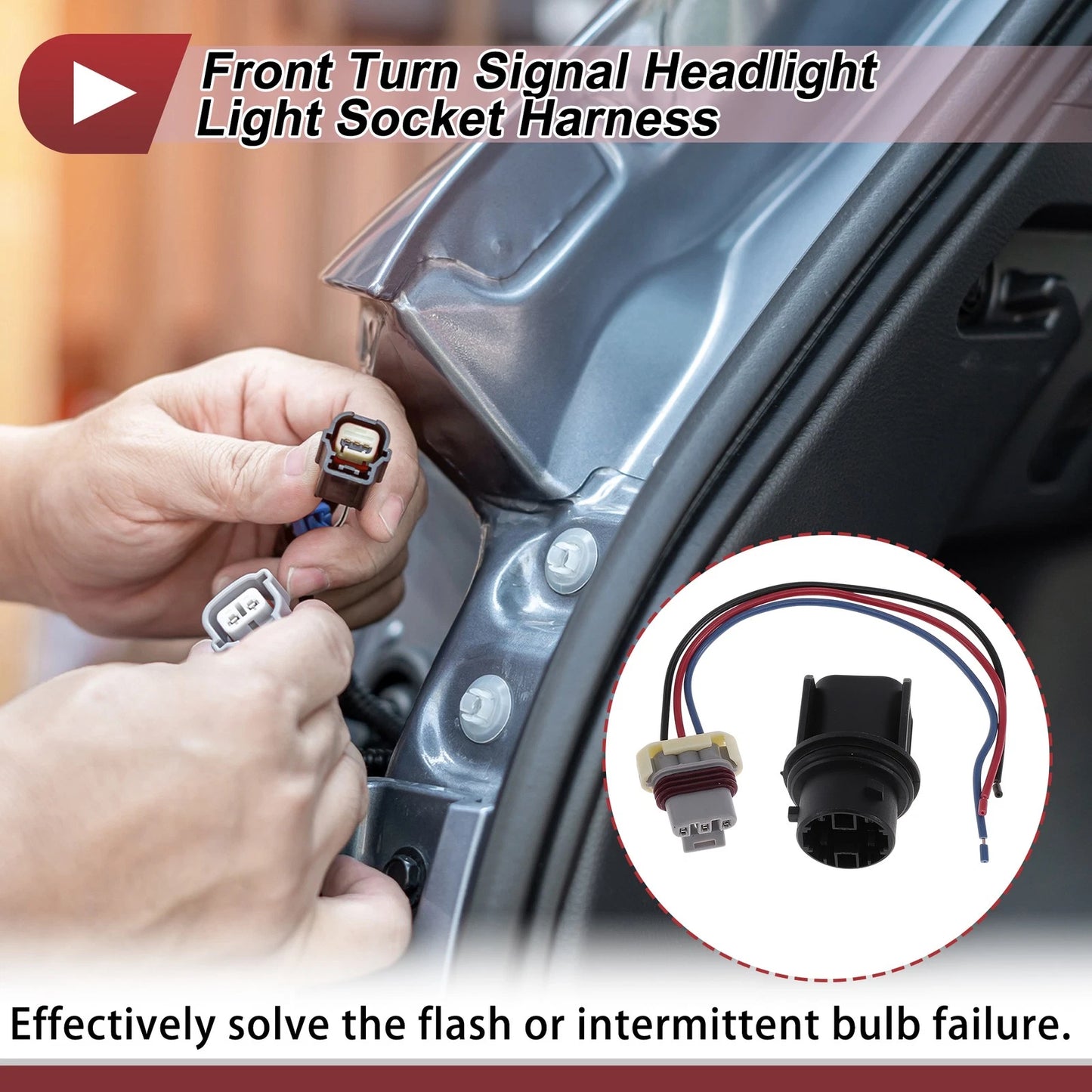 Front Turn Signal Lamp Socket for Freightliner Cascadia (2008–2023)
