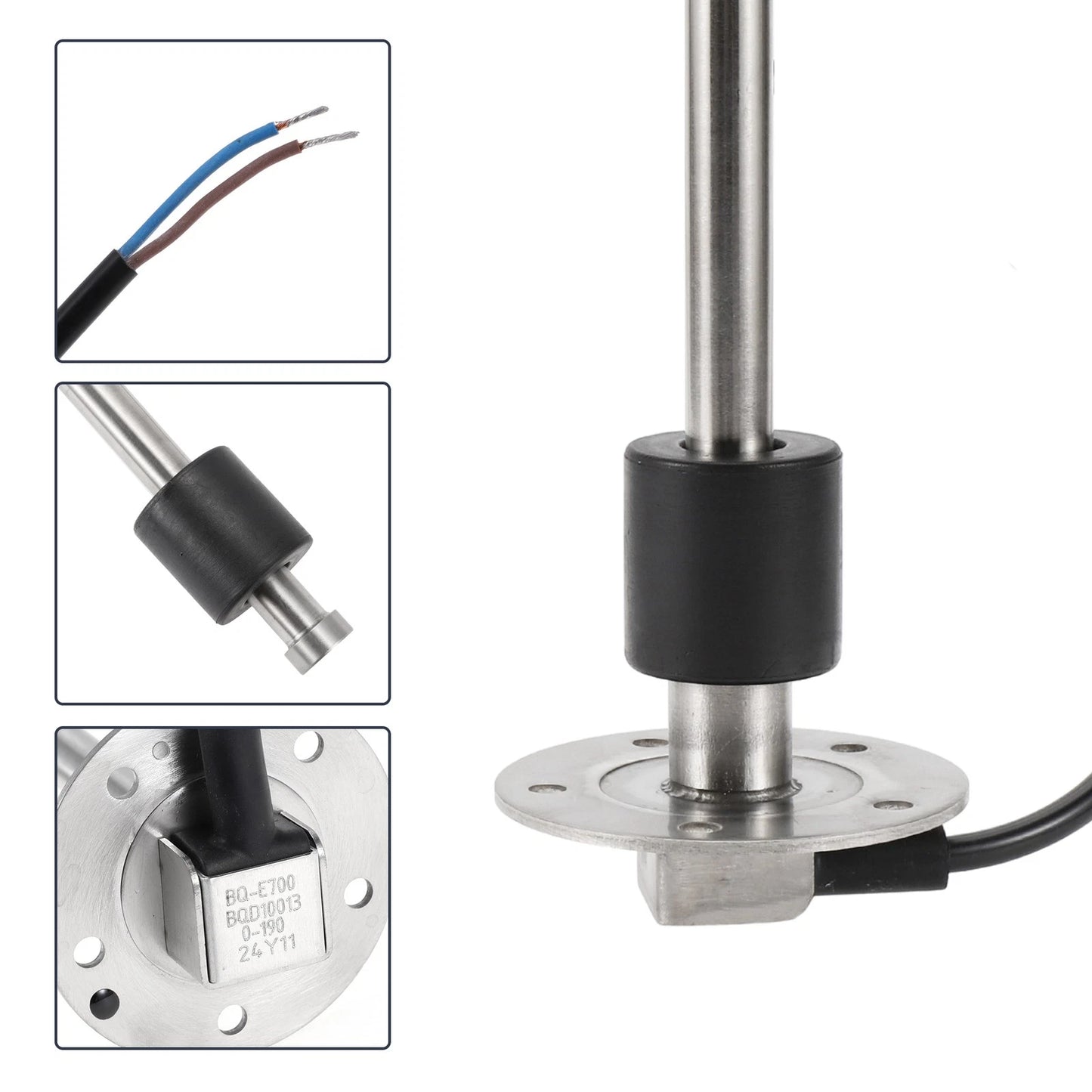 Fuel Sending Unit and Gauge Kit 0-190 Ohm 700mm for Boat Car (0-190)