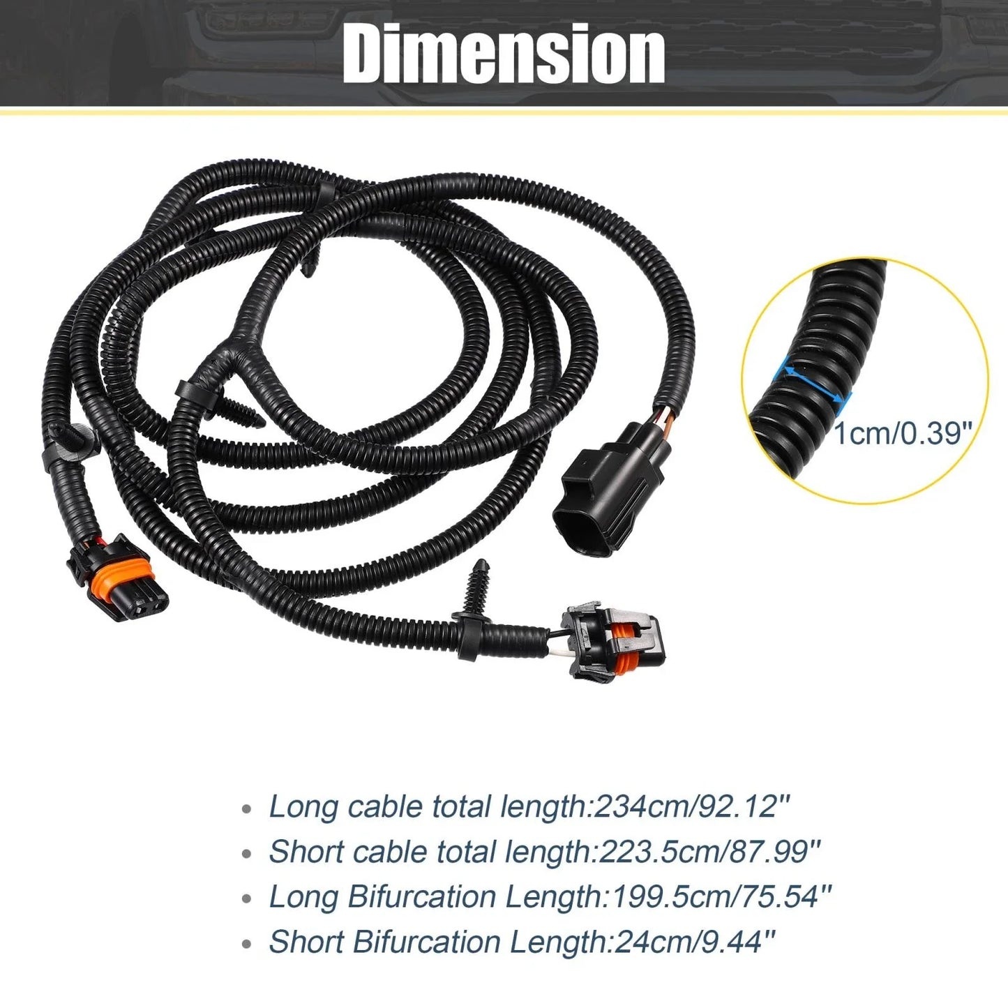 Fog Light Jumper Wiring Harness for Dodge Ram 2500 3500 4500 5500 (2010-2018)