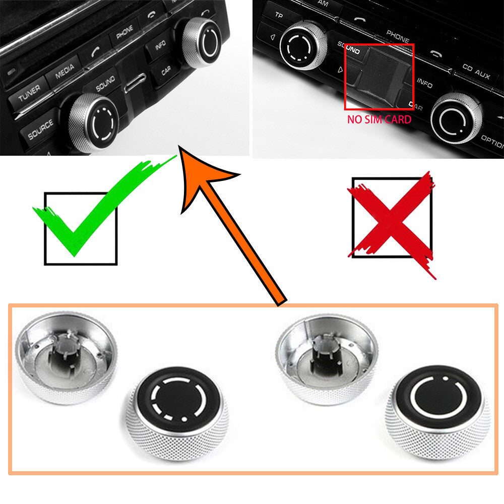 Dashboard Radio Volume Knob Cover for Porsche Cayenne (2011–2017)