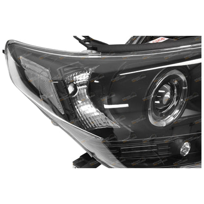 2 Headlights for Toyota Landcruiser 200 Series (2007–2015) Angel Eye Projector Black