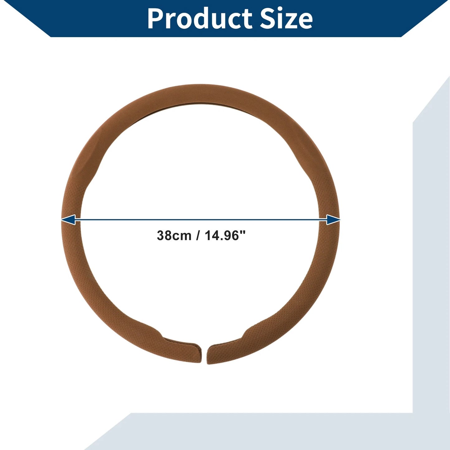 Steering Wheel Cover   - 14.96" Light Brown PVC