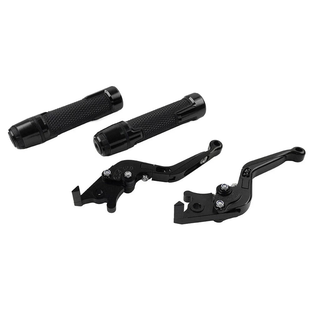 Folding Extendable Brake Clutch Levers & Handlebar Grips for Kawasaki ZX636R (2003-2006)
