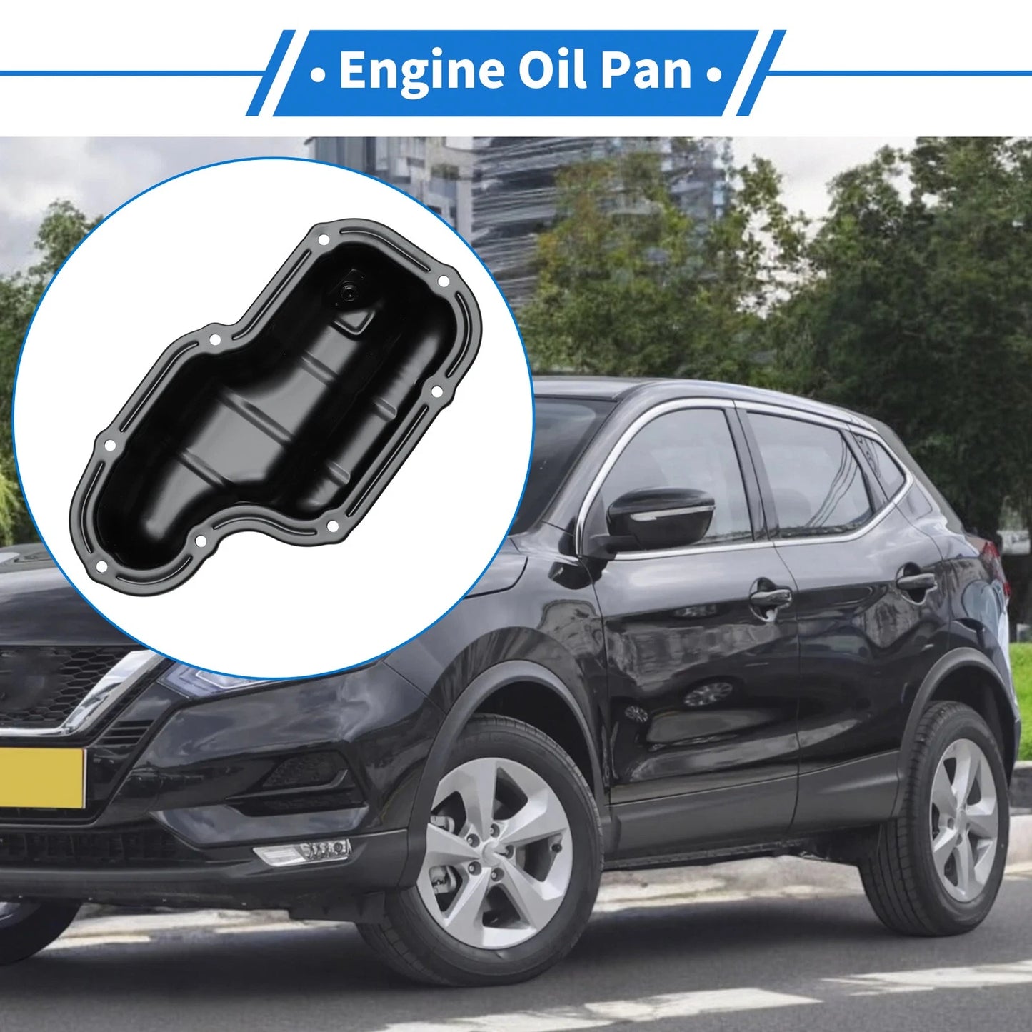1 Pc Engine Oil Pan for Nissan Pathfinder (2008–2012) No.111107S010 Steel Black